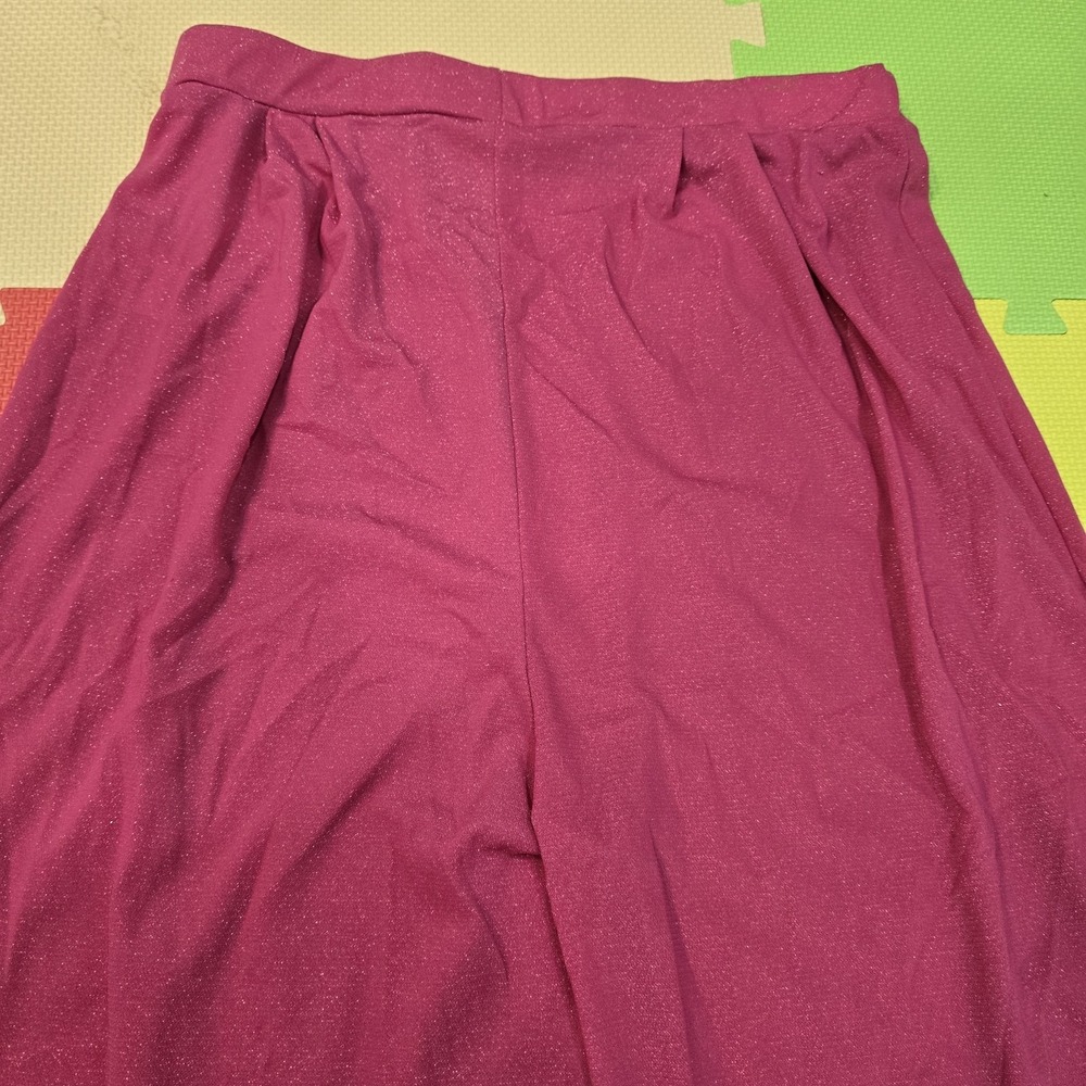 Sparkling Magenta Wide Leg Palazzo Pants Size XL Pink Glitter Metallic Party... - Picture 8 of 12